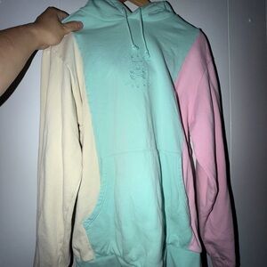 Teddy Fresh Pastel Colorblock Hoodie — Mint, Pink & Cream